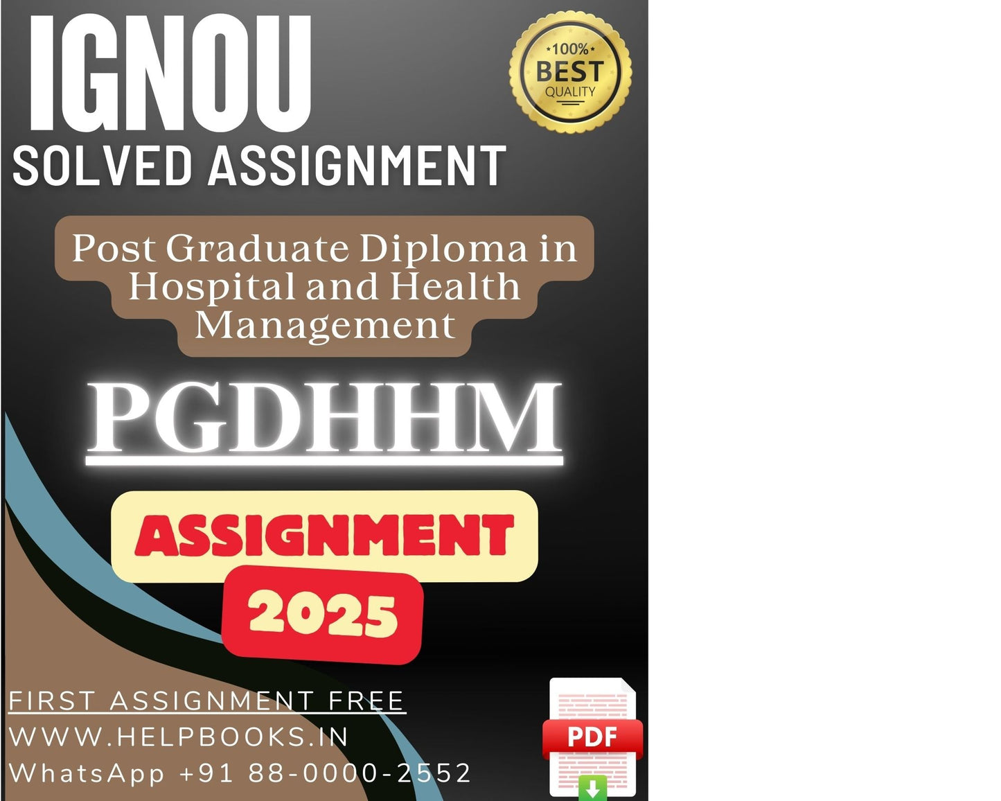 IGNOU PGDHHM Solved Assignment - PG Diploma in Hospital and Health Management