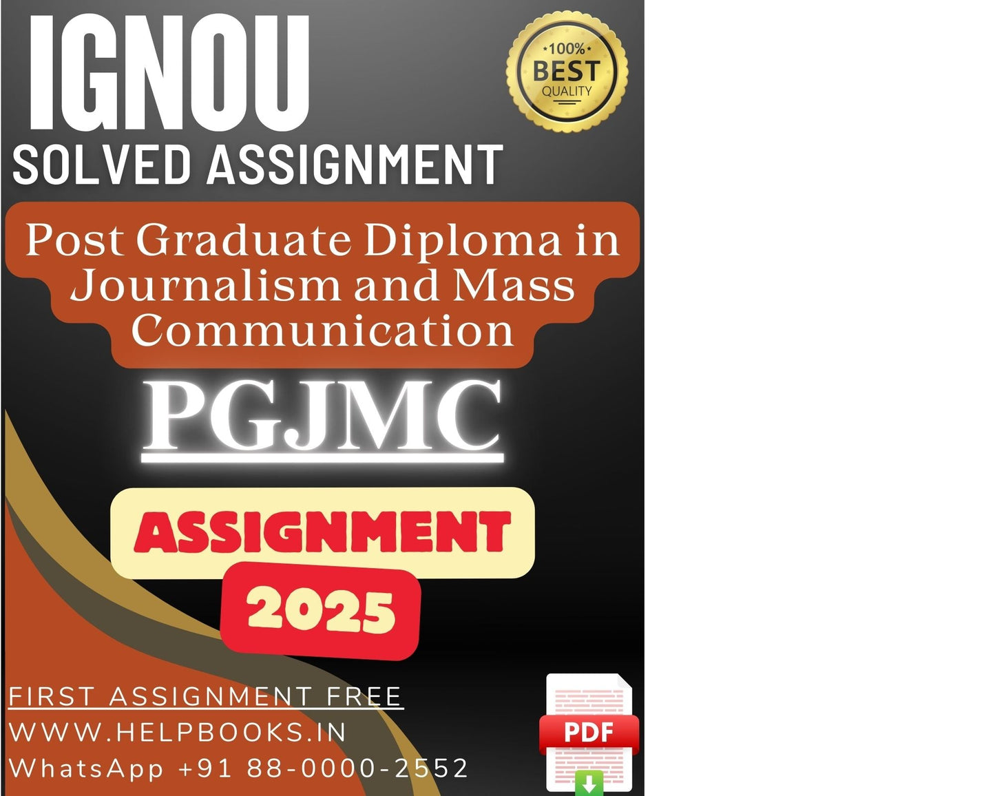 IGNOU PGJMC Solved Assignment - PG Diploma in Journalism and Mass Communication