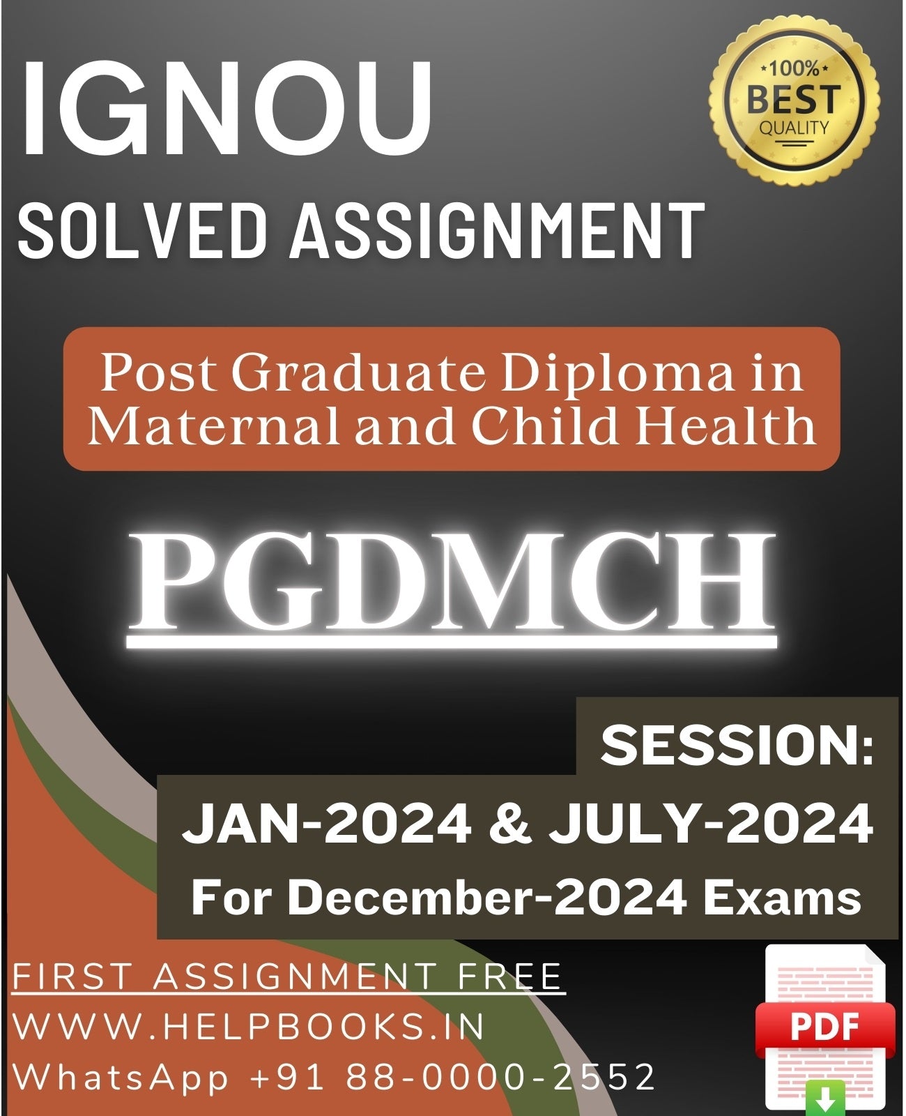 IGNOU PG Diploma in Maternal and Child Health-PGDMCH Solved Assignment For December 2024 IGNOU Exams