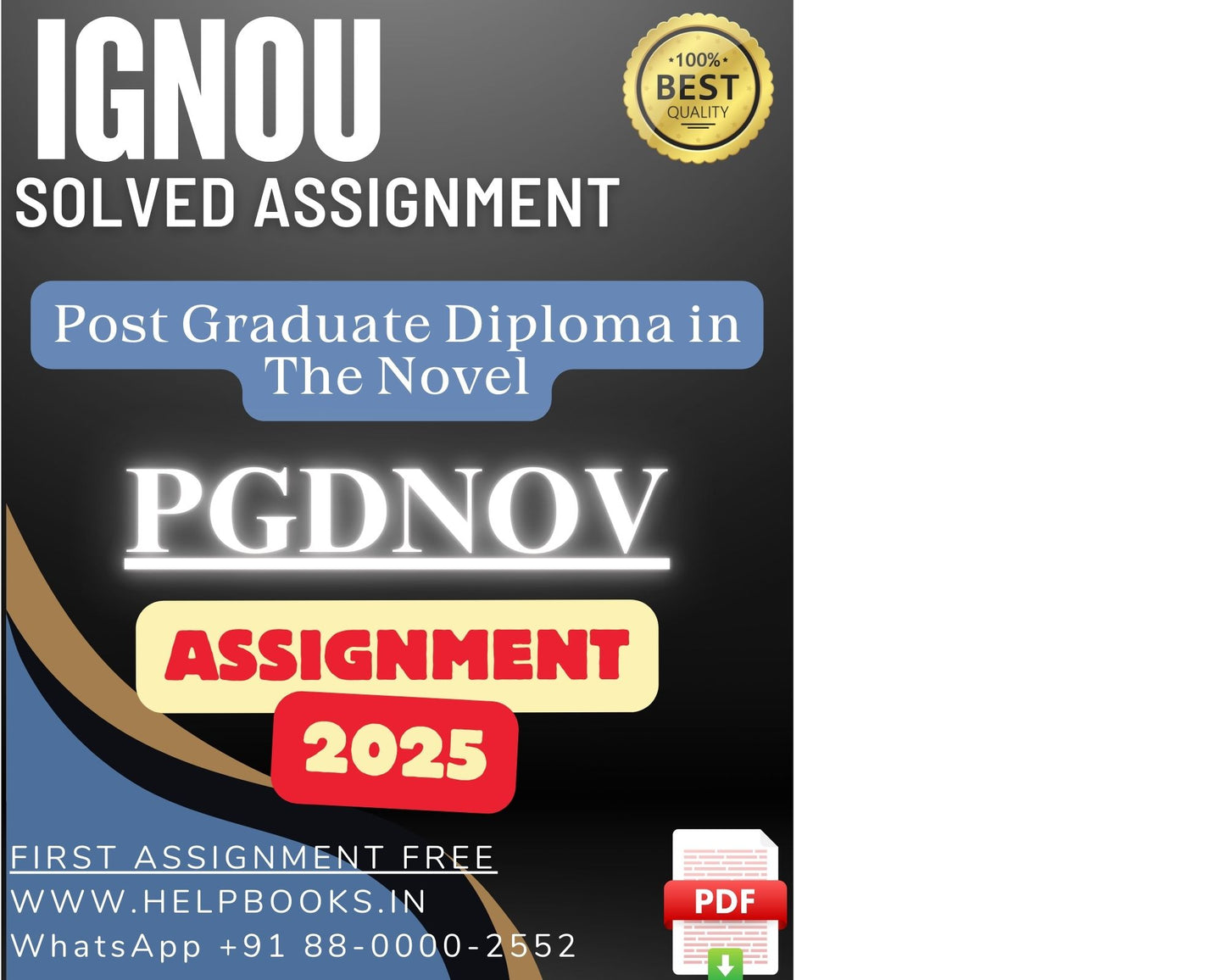 IGNOU PGDNOV Solved Assignments(2025) – PG Diploma in The Novel