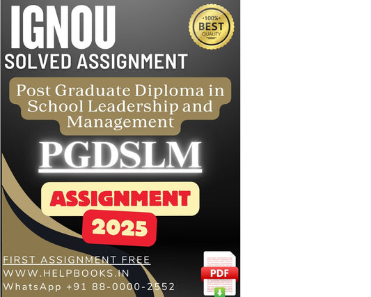 IGNOU PGDSLM Solved Assignments(2025) – PG Diploma in School Leadership and Management