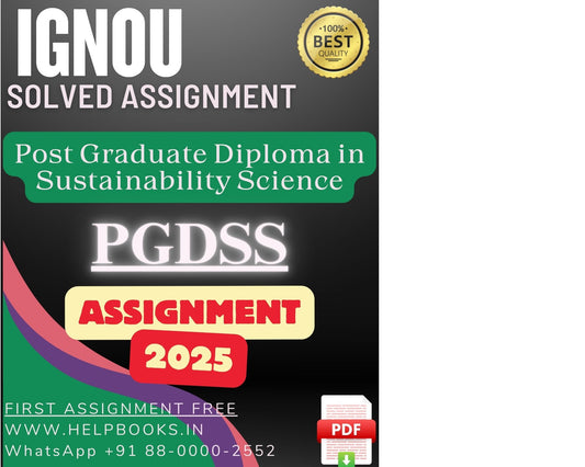 IGNOU PGDSS Solved Assignments(2025) – PG Diploma in Sustainability Science