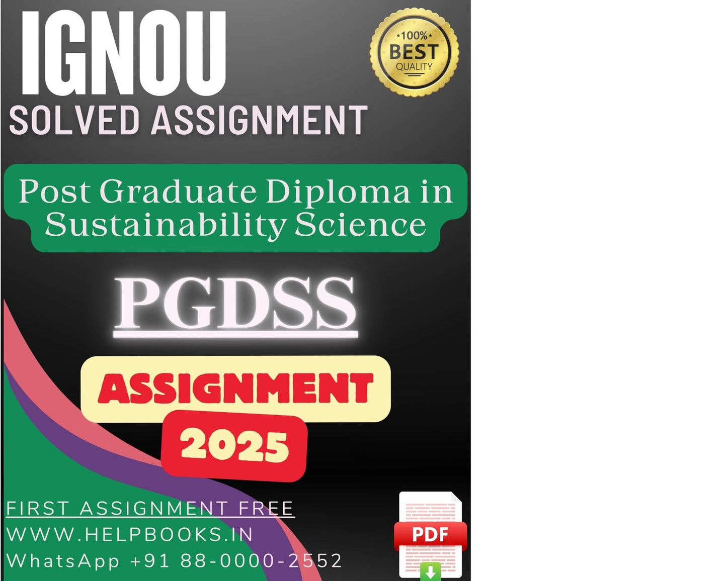 IGNOU PGDSS Solved Assignment - PG Diploma in Sustainability Science