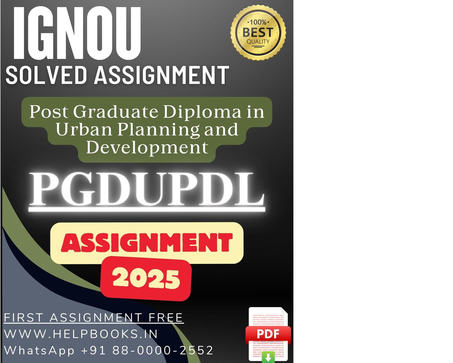 IGNOU PGDUPDL Solved Assignment - PG Diploma in Urban Planning and Development