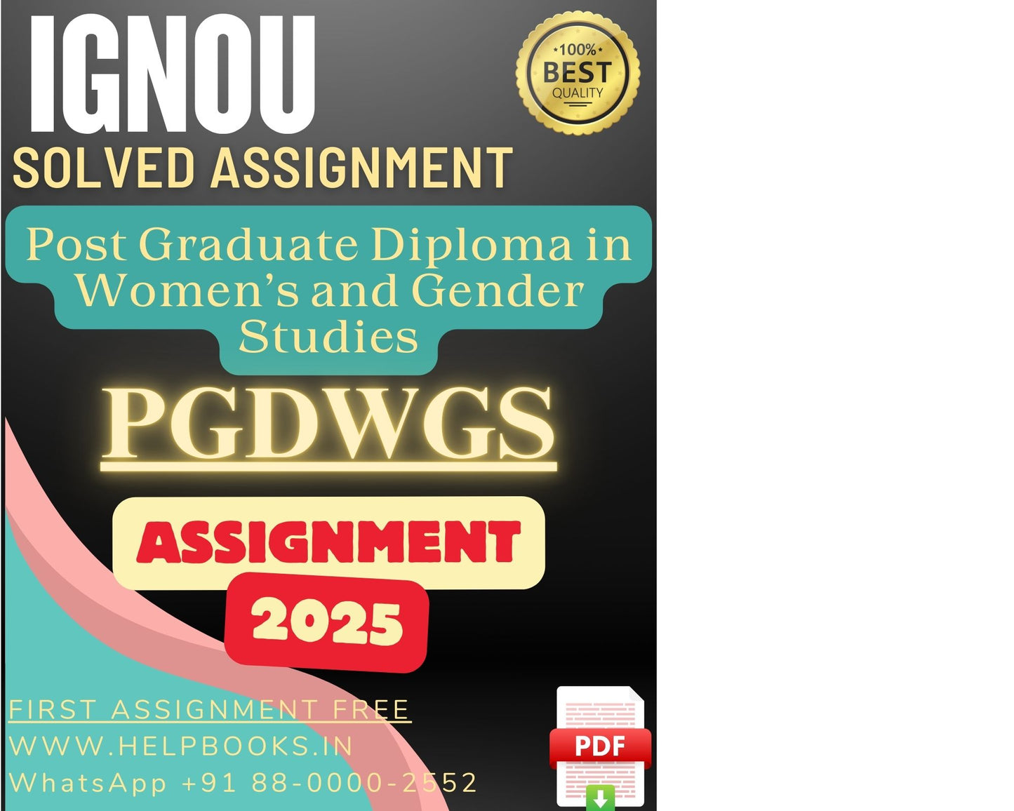 IGNOU PGDWGS Solved Assignments(2025) – PG Diploma in Women and Gender Studies