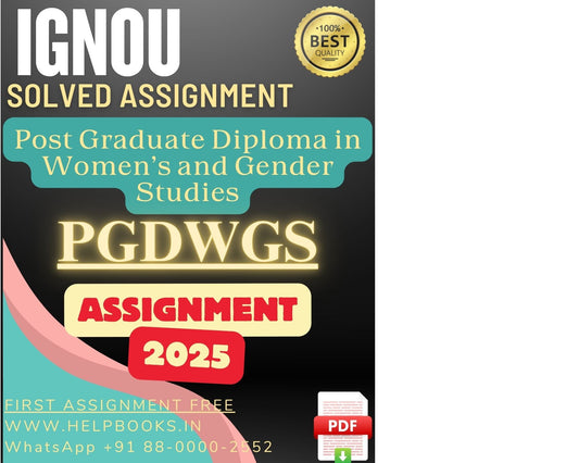 IGNOU PGDWGS Solved Assignment - PG Diploma in Women and Gender Studies