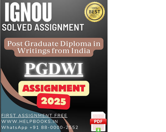 IGNOU PGDWI Solved Assignments(2025) – PG Diploma in Writings from India