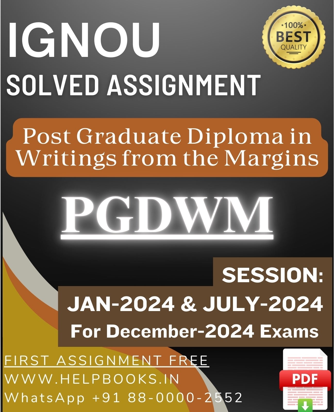 IGNOU PG Diploma in Writings from the Margins-PGDWM Solved Assignment For December 2024 IGNOU Exams