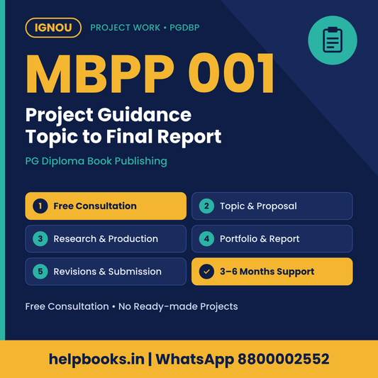 IGNOU MBPP 001 Project help for PG Diploma Book Publishing – free consultation, synopsis and report guidance | helpbooks.in
