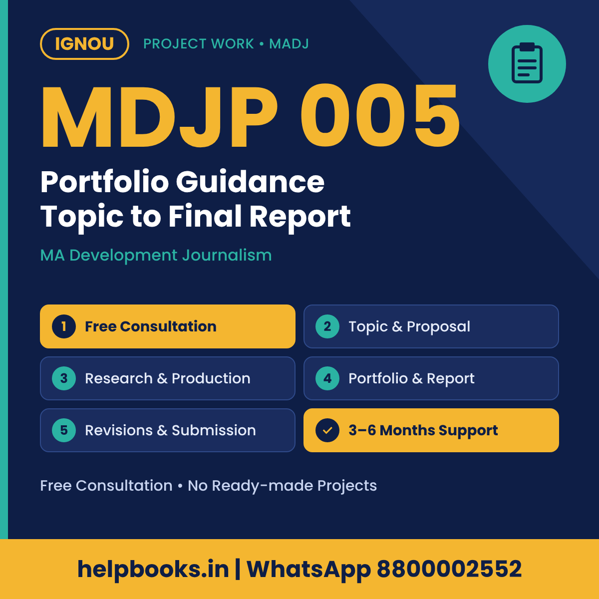IGNOU MDJP 005 Portfolio help for MA Development Journalism – free consultation, synopsis and report guidance | helpbooks.in