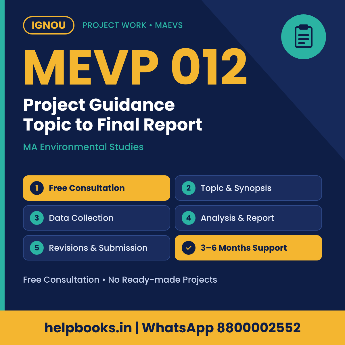 IGNOU MEVP 012 Project help for MA Environmental Studies – free consultation, synopsis and report guidance | helpbooks.in