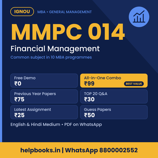 IGNOU MMPC 014 Financial Management MBA solved assignment, previous year papers and TOP 20 questions PDF