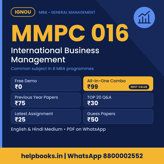 IGNOU MMPC 016 International Business Management MBA solved assignment, previous year papers and TOP 20 questions PDF