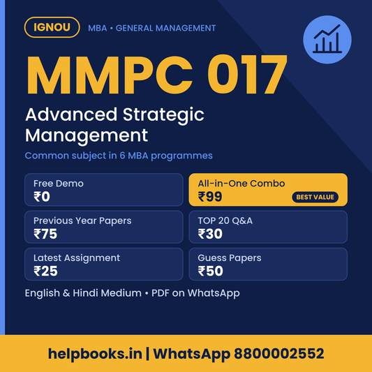 IGNOU MMPC 017 Advanced Strategic Management MBA solved assignment, previous year papers and TOP 20 questions PDF