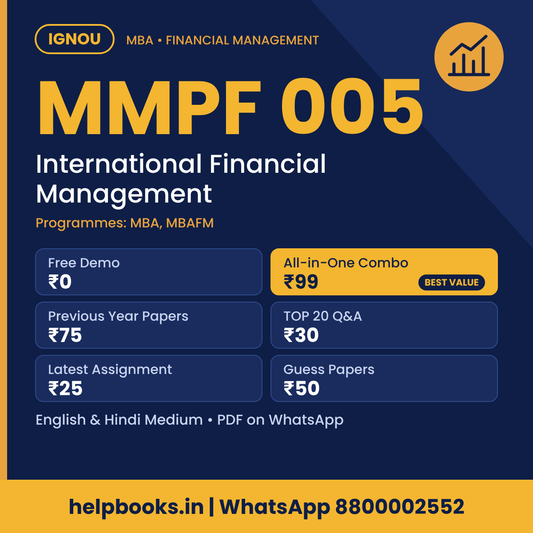 IGNOU MMPF 005 International Financial Management MBA solved assignment, previous year papers and TOP 20 questions PDF