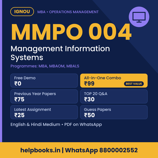IGNOU MMPO 004 Management Information Systems MBA solved assignment, previous year papers and TOP 20 questions PDF