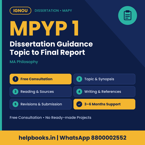 IGNOU MPYP 1 Dissertation help for MA Philosophy – free consultation, synopsis and report guidance | helpbooks.in
