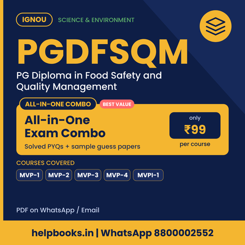 IGNOU PGDFSQM All-in-One Exam Combo - PG Diploma in Food Safety and Quality Management