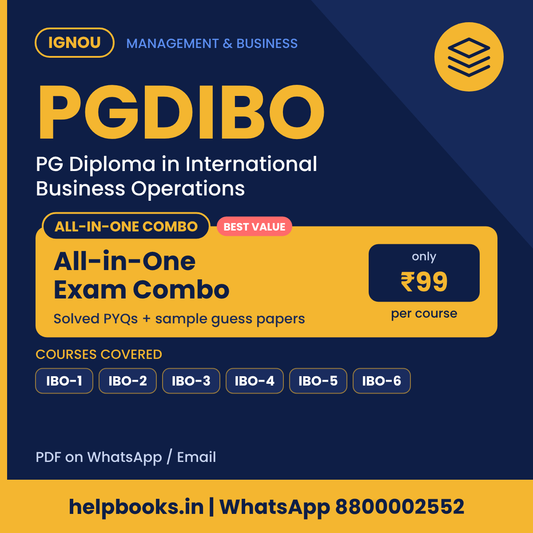 IGNOU PGDIBO All-in-One Exam Combo - PG Diploma in International Business Operations
