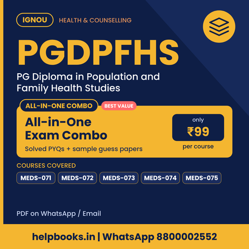 IGNOU PGDPFHS All-in-One Exam Combo - PG Diploma in Population and Family Health Studies