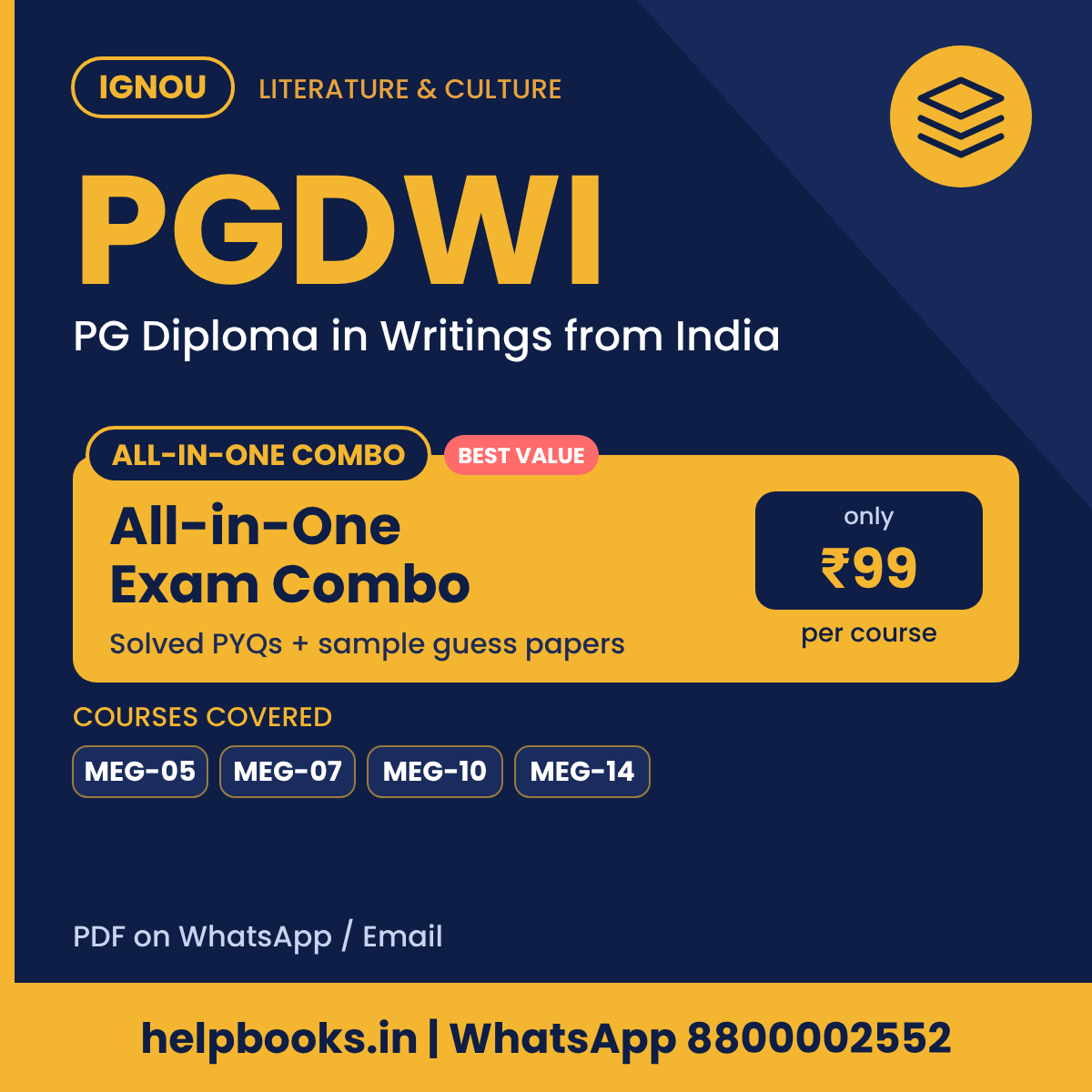 IGNOU PGDWI All-in-One Exam Combo - PG Diploma in Writings from India