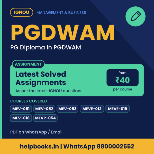 IGNOU PGDWAM Latest Solved Assignments - PG Diploma in PGDWAM
