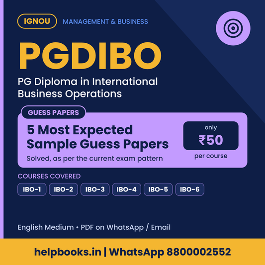 IGNOU PGDIBO 5 Most Expected Sample Guess Papers - PG Diploma in International Business Operations