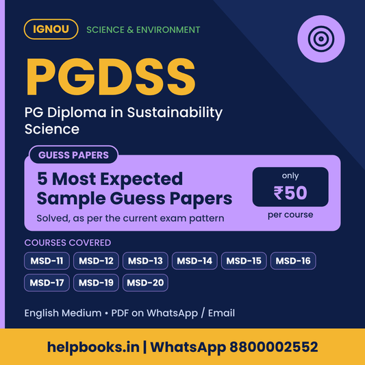 IGNOU PGDSS 5 Most Expected Sample Guess Papers - PG Diploma in Sustainability Science