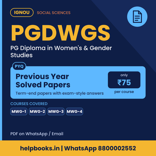 IGNOU PGDWGS Previous Year Solved Papers - PG Diploma in Women's & Gender Studies