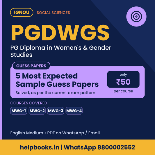 IGNOU PGDWGS 5 Most Expected Sample Guess Papers - PG Diploma in Women's & Gender Studies