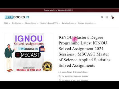 IGNOU MSCAST Solved Assignments | M.Sc.(Applied Statistic) (Valid from January 2024 to December 2024)