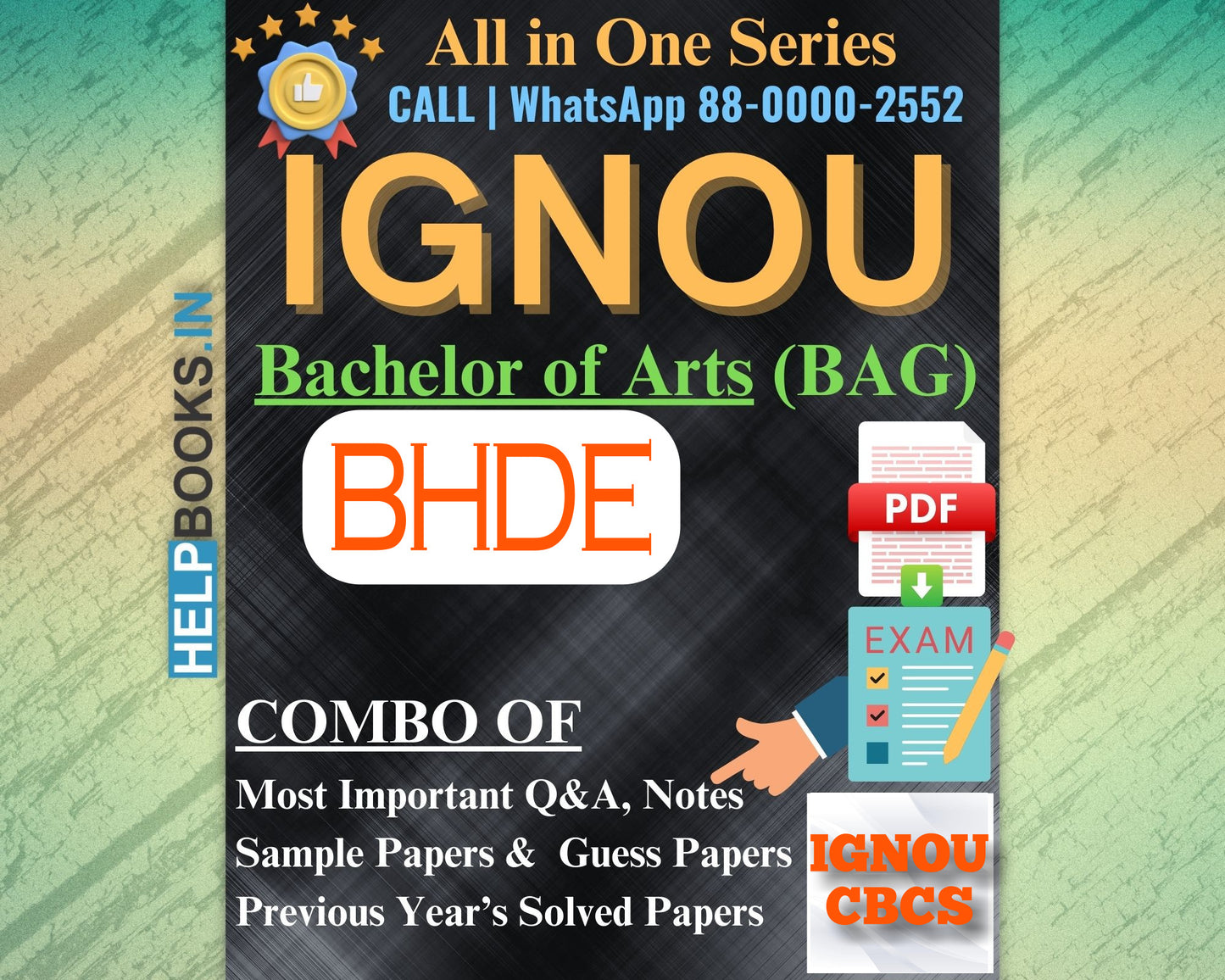 IGNOU Bachelor's Degree Exam Notes Combo of Previous Years Solved Papers & Sample Guess Papers for BHDE Subjects