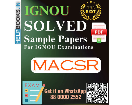 IGNOU Master of Arts (Corporate Social Responsibility) (MACSR) | Solved Sample Papers for Exams