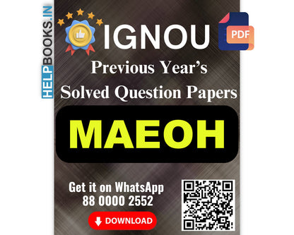 IGNOU MAEOH Previous Years Solved Papers-Master of Arts in Environmental & Occupational Health Exam Notes