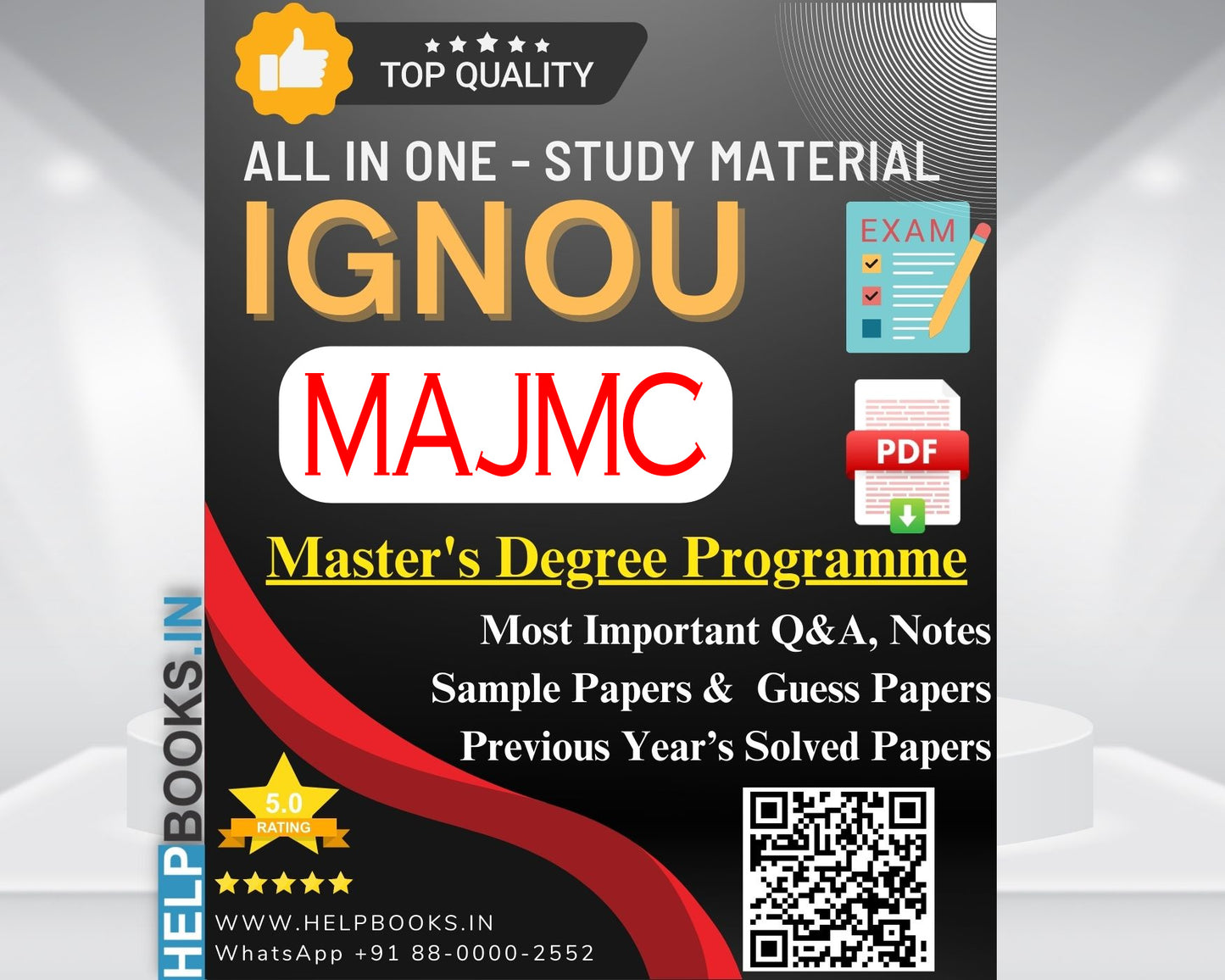 MAJMC IGNOU Exam Combo of 10 Solved Papers: 5 Previous Years' Solved Papers & 5 Sample Guess Papers for Master of Arts Journalism and Mass Communication