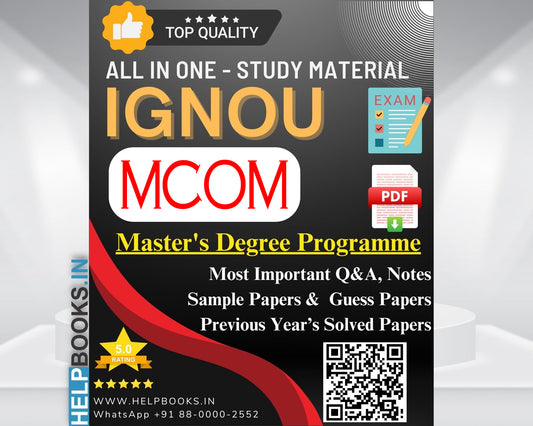 MCOM IGNOU Exam Combo of 10 Solved Papers: 5 Previous Years' Solved Papers & 5 Sample Guess Papers for Master of Commerce