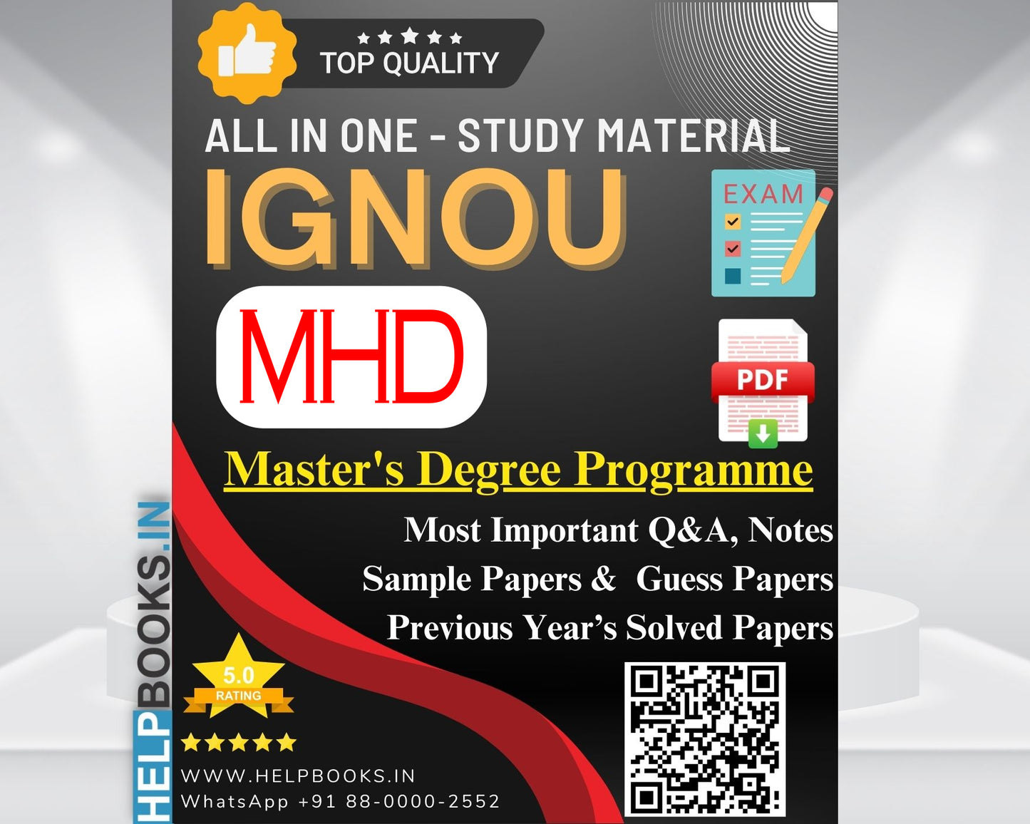 MHD IGNOU Exam Combo of 10 Solved Papers: 5 Previous Years' Solved Papers & 5 Sample Guess Papers for Master of Arts Hindi