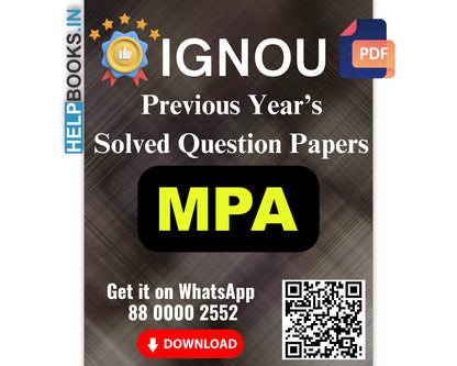 IGNOU MPA Previous Years Solved Papers-Master of Arts in Public Administration Exam Notes