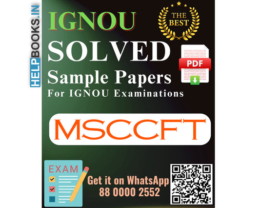 IGNOU Master of Science (Counselling and Family Therapy) (MSCCFT) | Solved Sample Papers for Exams