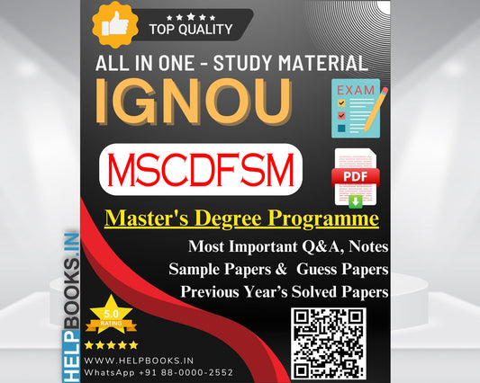 MSCDFSM IGNOU Exam Combo of 10 Solved Papers: 5 Previous Years' Solved Papers & 5 Sample Guess Papers for Master of Science Food Nutrition