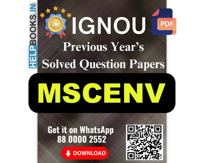 IGNOU MSCENV Previous Years Solved Papers-MSc Environmental Science Exam Notes