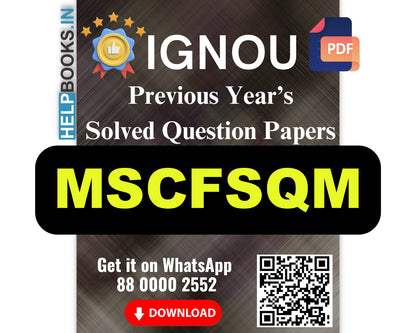 IGNOU MSCFSQM Previous Years Solved Papers-MSc Food Safety & Quality Management Exam Notes