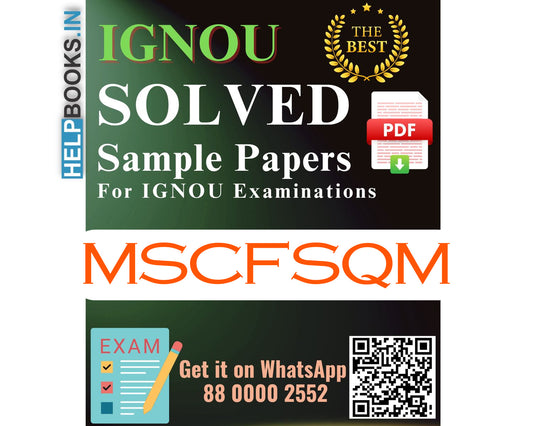IGNOU Master of Science in Food Safety and Quality Management (MSCFSQM) | Solved Sample Papers for Exams