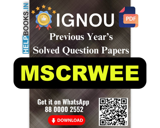 IGNOU Master of Science (Renewable Energy and Environment) (MSCRWEE)- 5 Previous Years Solved IGNOU Question Papers for 2024 Examinations