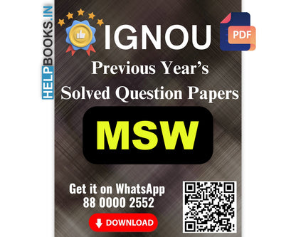 IGNOU MSW Previous Years Solved Papers-Master of Social Work Exam Notes