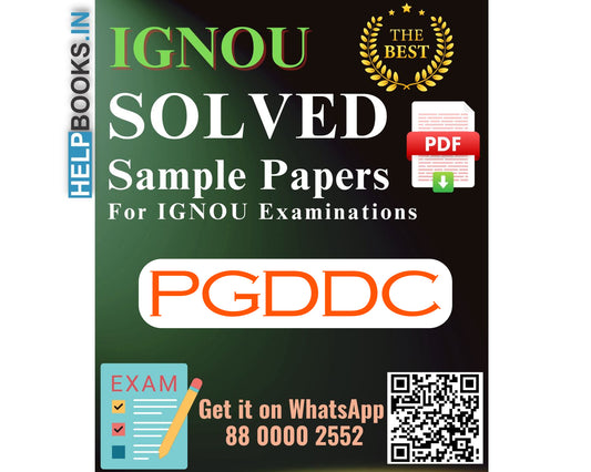 IGNOU Post Graduate Diploma in Development Communication (PGDDC) | Solved Sample Papers for Exams