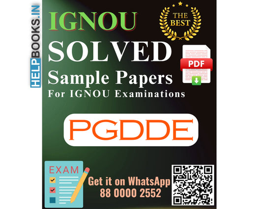 IGNOU Post Graduate Diploma in Distance Education (PGDDE) | Solved Sample Papers for Exams