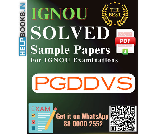 IGNOU Post Graduate Diploma in Development Studies (PGDDVS) | Solved Sample Papers for Exams