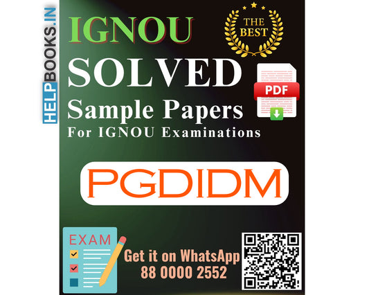 IGNOU Post Graduate Diploma in Digital Media (PGDIDM) | Solved Sample Papers for Exams