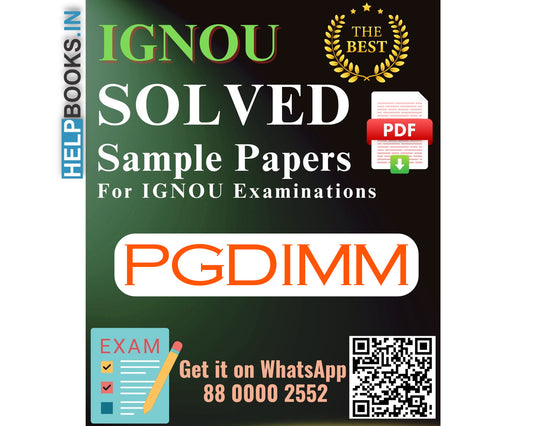 IGNOU Post Graduate Diploma in Marketing Management (PGDIMM) | Solved Sample Papers for Exams